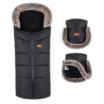 PETITE&MARS Arctic 4in1 + Furry Forever fekete kesztyűk kép