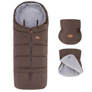 PETITE&MARS Jibot 3az1-ben bundazsák + Jasie babakocsi-kesztyű szett, Dark Walnut kép
