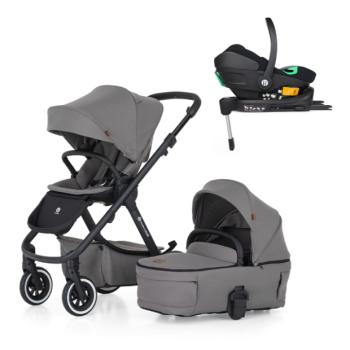 PETITE&MARS Kombinált babakocsi ICON 2in1 Dove Grey LITE AIR + Core Pro i-Size Black Grey + B kép