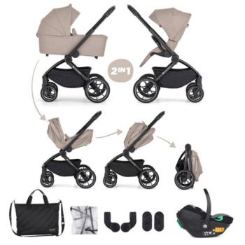 PETITE&MARS Kombinált babakocsi SCOUT 3 az 1-ben Cappuccino Cream a Core Pro i-Size-szal kép