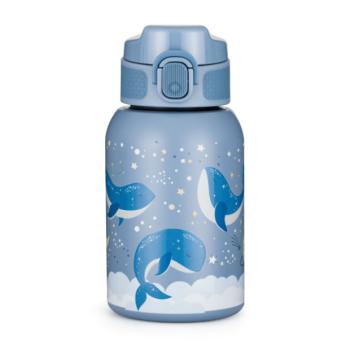 PETITE&MARS Rozsdamentes termos palack szívószállal 350 ml Whale Song 12m+ kép