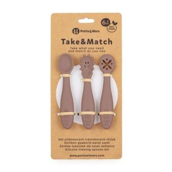 PETITE&MARS Szett 3 db szilikon edzőkanál Take&Match Velvet Latte 6m+ kép