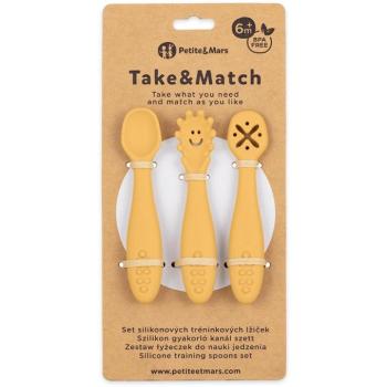 PETITE&MARS Take&Match szilikon tanulókanál készlet, Intense Ochre, 3 db kép