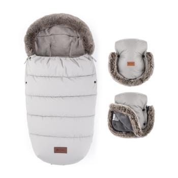 PETITE&MARS Téli hálószsák Comfy 4 az 1-ben + kesztyű a babakocsihoz Furry Champagne Shower kép
