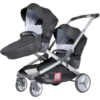 Red Castle testvér babakocsi Evolutwin® fekete, állítható, teljes felszereléssel és esővédővel 14200