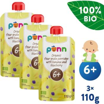 SALVEST Ponn BIO Banán áfonyával és gabonapehellyel, 3× 110g kép