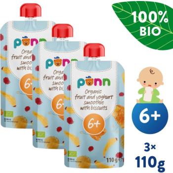 SALVEST Ponn BIO gyümölcsös smoothie joghurttal és keksszel 3× 110 g kép