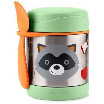 SKIP HOP Zoo Ételtermosz kanállal/villával Mosómedve 325 ml kép