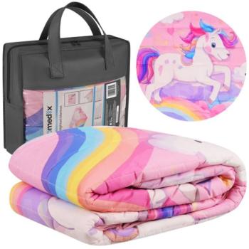 Szenzoros takaró unikornisokkal 3 kg – 100 x 150 cm kép