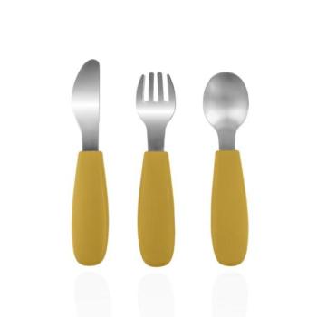 Szilikon gyerek evőeszköz, Mustard Yellow kép