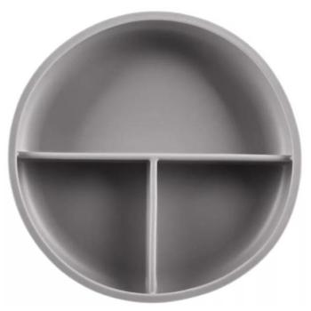 Szilikon osztott tányér tapadókoronggal, Dove Grey kép