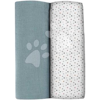 Textil pelenkák pamut muszlinból Bolte 2 Swadlles 120 cm Beaba Baltic Blue/Points 2 darab 0 hó-tól kép