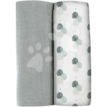 Textil pelenkák pamut muszlinból Bolte 2 Swadlles 120 cm Beaba Mirage Grey/Jungle 2 darab 0 hó-tól kép