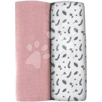 Textil pelenkák pamut muszlinból Bolte 2 Swadlles 120 cm Beaba Old Pink/Floral Campaign 2 darab 0 hó-tól kép