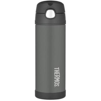THERMOS FUNtainer gyerek termosz, szívószálas, 0,47 l, fekete kép