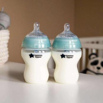 Tommee Tippee Anti-Colic önsterilizáló etetőcumi + közepes folyású cumi, 0hó+, 260ml, 2 db kép
