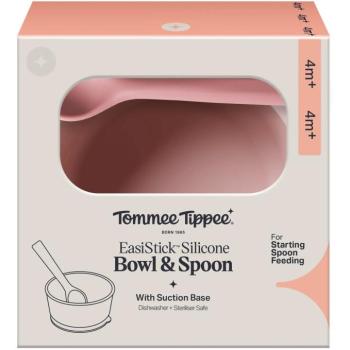 Tommee Tippee szilikon tálka tapadókoronggal és kanállal, rózsaszín kép