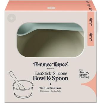 Tommee Tippee szilikon tálka tapadókoronggal és kanállal, zöld szín kép