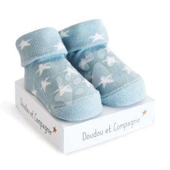Zokni újszülött részére Birth Socks Doudou et Compagnie kék lágy mintásd 0-6 hó kép