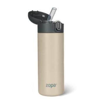 400 ml-es szívószálas termosz folyadékokhoz, Cookie beige kép
