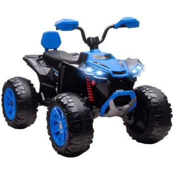 AIYAPLAY Elektromos gyermek quad, 24 V-os elektromos jármű 4 kerékkel, fényszórókkal, USB porttal, MP3, kék kép