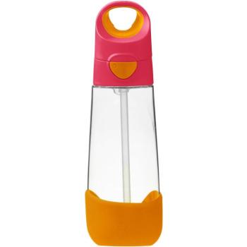 b.box Kulacs szívószállal 600 ml - rózsaszín/narancsszín kép