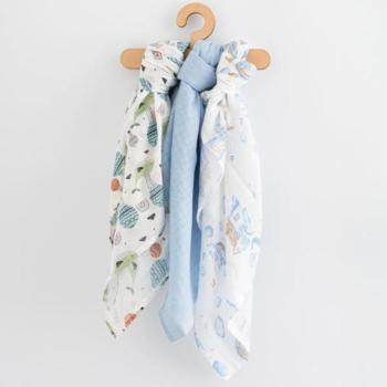 Baba pamut pelenkák New Baby mintával 70x80 cm 3 db FIÚ kép