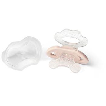BabyOno BPA-mentes szilikon cumi formájú védőkupakkal, 3 hó+, bézs kép