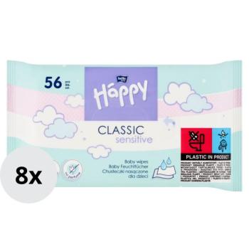 Bella Baby Happy Classic Sensitive Törlőkendő 8x56db kép