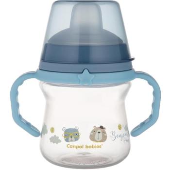 Canpol babies FirstCup Bonjour Paris Pohár szilikon itatóval 150 ml, kék kép