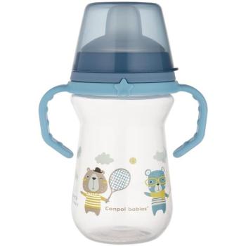 Canpol babies FirstCup Bonjour Paris Pohár szilikon itatóval 250 ml, kék kép