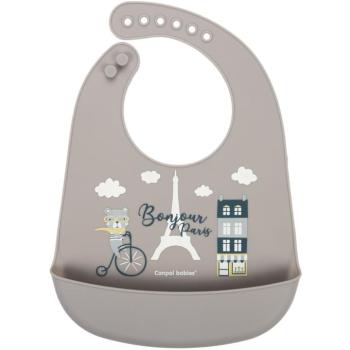Canpol Babies szilikon előke zsebbel, Bonjour Paris, bézs színben kép