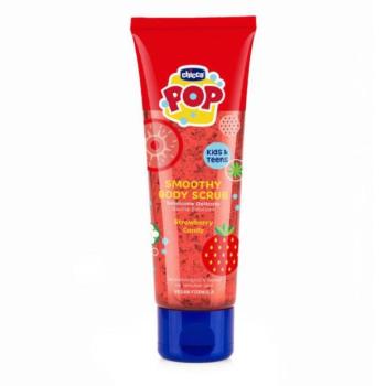 CHICCO Testápoló peeling Strawberry Smoothie POP gyerekeknek és tinédzsereknek 150ml kép