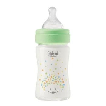 CHICCO Üvegből készült cumisüveg Perfect Easy 150 ml lassú szilikon semleges 0m+ kép