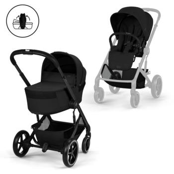 Cybex Balios S Lux BLK + összecsukható mózeskosár, Moon Black kép