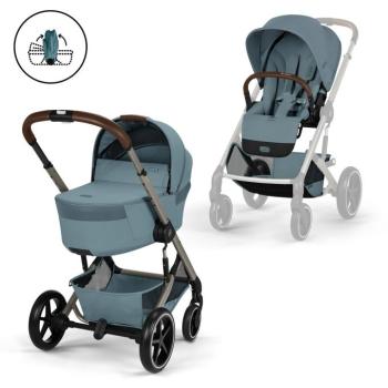 Cybex Balios S Lux TPE + összecsukható mózeskosár, Stormy Blue/light blue kép