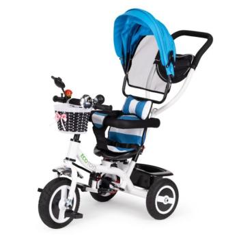 ECOTOYS Gyerek tricikli és babakocsi kék kép