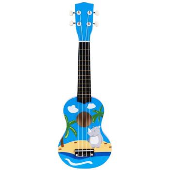 EcoToys MF019H Fa gyerek gitár 4 nejlon húrral és pengetővel, kék kép
