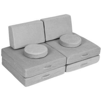 EcoToys TMSRT-14 moduláris összecsukható gyerekkanapé, 2 üléses, 8 párna, szürke kép