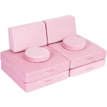 EcoToys TMSRT-14 moduláris összecsukható kanapé, kétszemélyes, 8 párna, rózsaszín kép