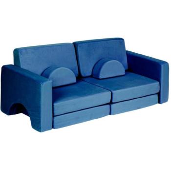 EcoToys TMSRT-15 moduláris összecsukható kanapé, kétszemélyes, 10 párna, kék kép