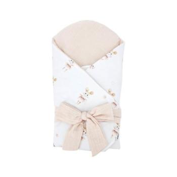 EKO Muszlin pólya kókusz kivehető betéttel és masnival Ballerina Mouse 75x75 kép