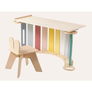 eliNeli Fa Montessori 6 az 1-ben max hinta (100 cm) rámpával és székkel - pasztell szett kép
