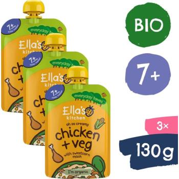Ella's Kitchen BIO csirke kukoricapürével (3× 130 g) kép