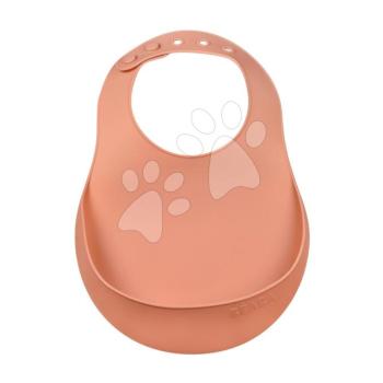 Előke Silicone Bib Beaba Terracotta puha szilikonból gombbal narancssárga 4 hó-tól kép