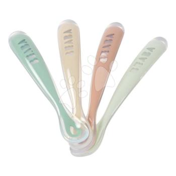 Első gyakorlókanalak First Age Silicone Spoons Natural Set Beaba szilikonból önálló étkezéshez 4 db 4 hó-tól kép