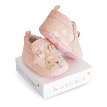 Első papucs újszülött részére Baby Socks Pink Doudou et Compagnie ajándékcsomagolásban rózsaszín 0-6 hó kép