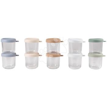 Ételtároló dobozkészlet Conservative Jars Natural Color Mix Beaba 250 ml 10 drb minőségi üvegből