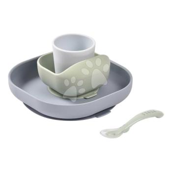 Étkészlet Silicone Meal Set Pebble Beaba szilikonból 4 részes zöldes-szürke 4 hó-tól kép