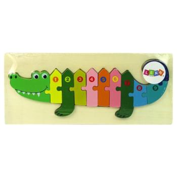 Fából készült puzzle krokodil